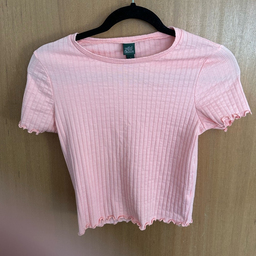 Wild Fable Ribbed Crop Top Pink